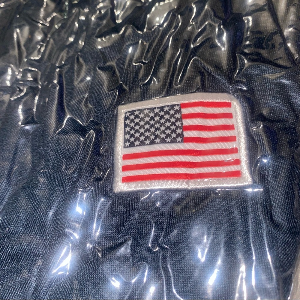 Cotton Sweatshirt with American Flag Patch